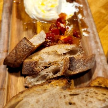 Cafe Robey - Whipped Ricotta - Cherry pepper jam, honey, sea salt, sourdough - Breakfast & Brunch Near Me - Chicago, Illinois Cafe Robey - Whipped Ricotta - Cherry pepper jam, honey, sea salt, sourdough - Breakfast & Brunch Near Me - Chicago, Illinois