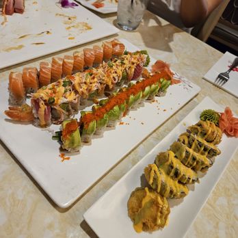 Sakura - From left to right: red dragon roll, tiger roll, caterpillar roll, spider roll - Japanese Near Me - St. George, Utah Sakura - From left to right: red dragon roll, tiger roll, caterpillar roll, spider roll - Japanese Near Me - St. George, Utah