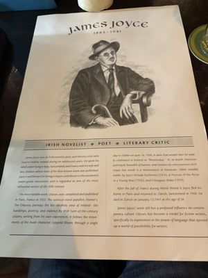 Menu photo 1 The James Joyce Irish Pub & Restaurant Baltimore, MD Menu photo 1 The James Joyce Irish Pub & Restaurant Baltimore, MD
