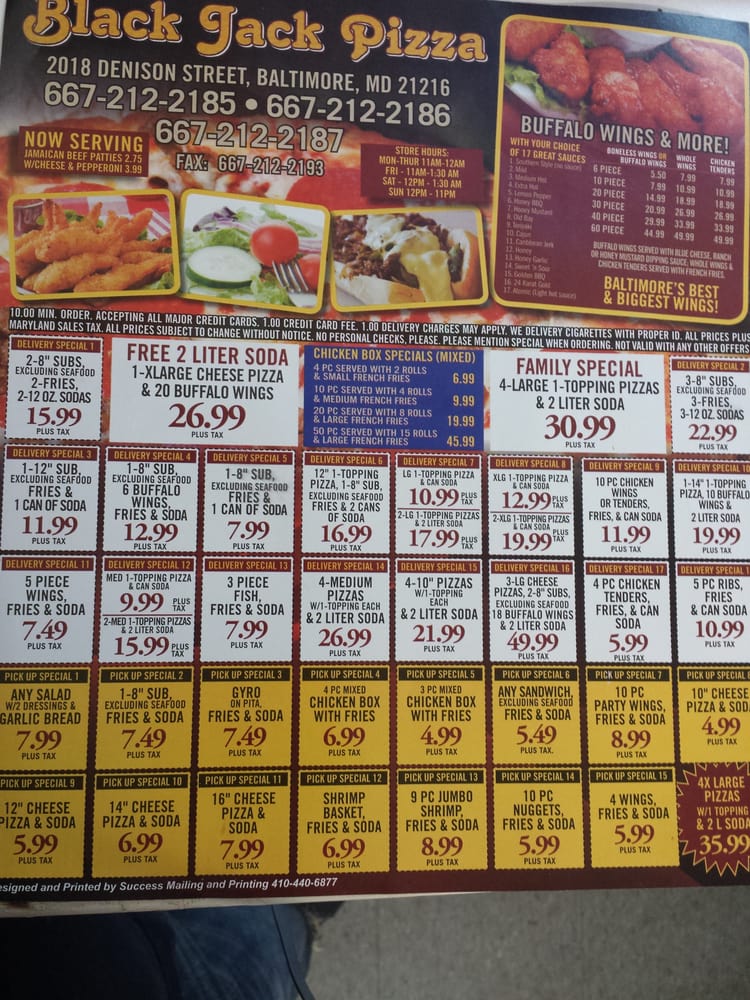 BLACK JACK PIZZA 2018 Denison St, Baltimore, Maryland Pizza
