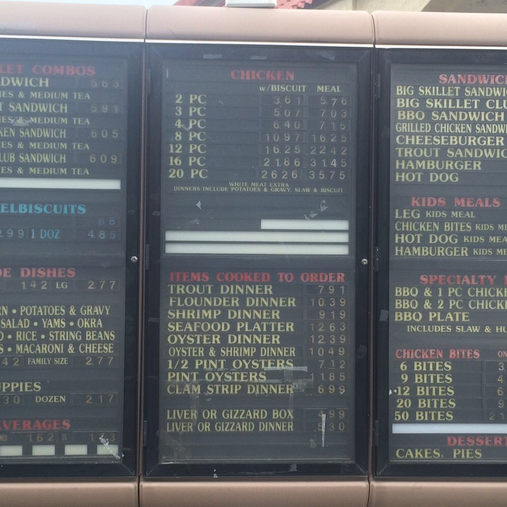 Golden Skillet - a menu for a fast food restaurant - Sandwiches Near Me - Plymouth, North Carolina