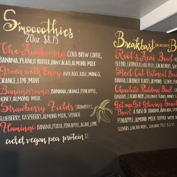 Root - Root Menu (Partial) - Vegan Near Me - Newport, Rhode Island