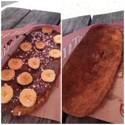 Nutella w banana. Cinnamon sugar.