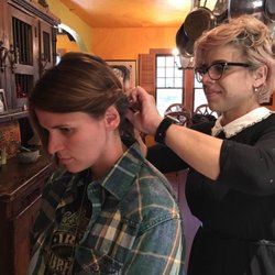 Riverside Acting Studio - Actress and Riverside Film Acting Class student, Laura Gow with "Sophia" hair/make-up artist, Kendra Anderson