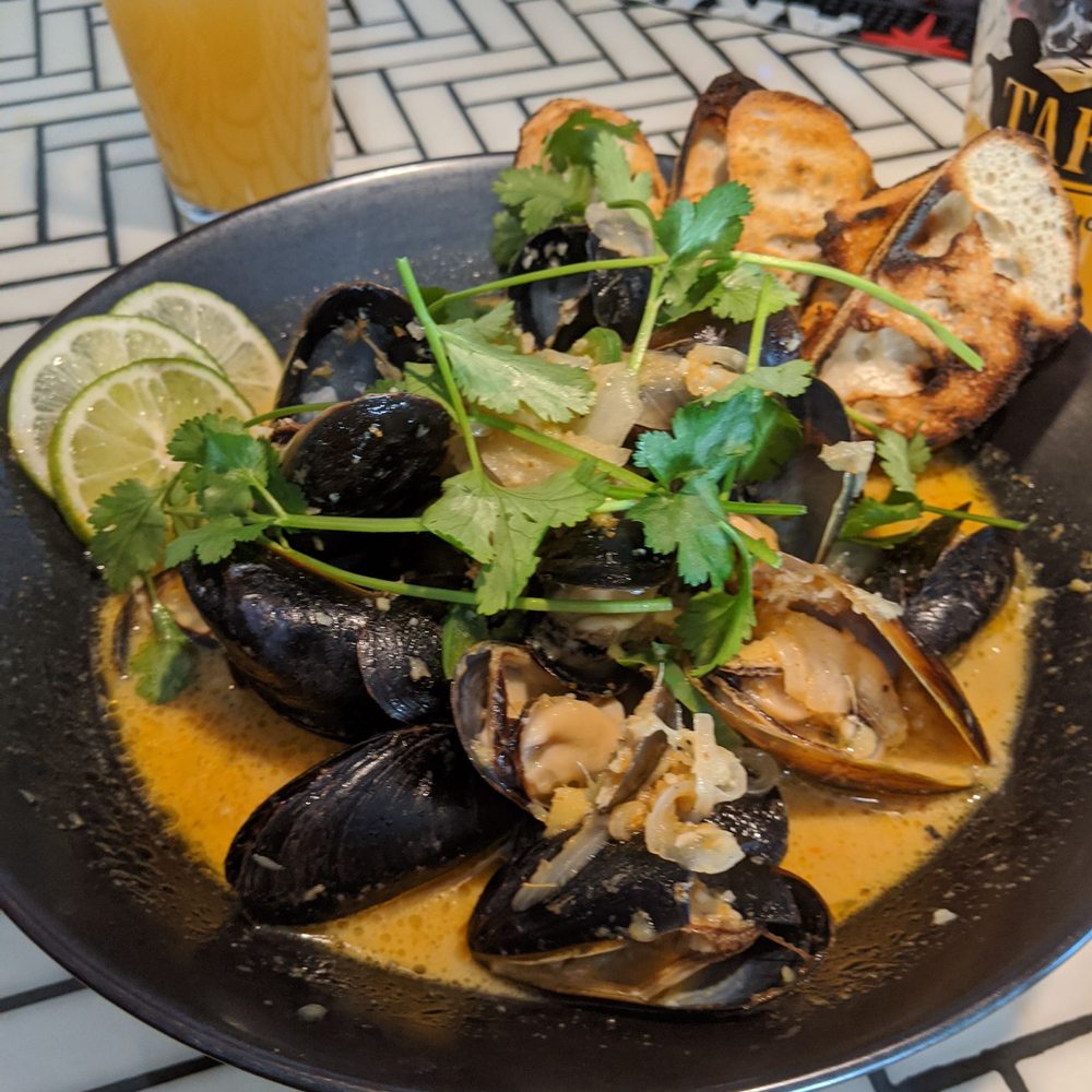 Speakeasy Ramen - Mussels steeping in the most delicious creamy broth I've ever tasted...Crispy toast & lime for added flavor - Ramen Near Me - Springfield, Ohio Speakeasy Ramen - Mussels steeping in the most delicious creamy broth I've ever tasted...Crispy toast & lime for added flavor - Ramen Near Me - Springfield, Ohio