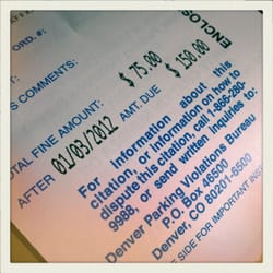Denver Parking Violations Bureau - $75 citation issued by Parking Enforcement for a non-parking violation... Hmm...