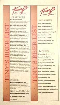Menu photo 3 Tiny's Restaurant & Lounge Santa Fe, NM Menu photo 3 Tiny's Restaurant & Lounge Santa Fe, NM