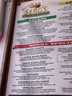 Menu photo 1 Serg's Mexican Kitchen Honolulu, HI Menu photo 1 Serg's Mexican Kitchen Honolulu, HI