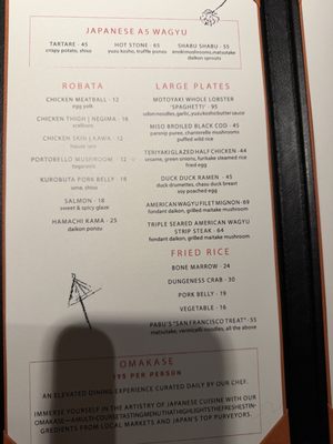 Menu photo 4 PABU Izakaya San Francisco, CA Menu photo 4 PABU Izakaya San Francisco, CA