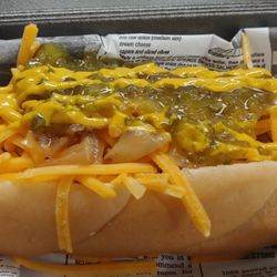 V. Dawg - Dawg with grilled onions, mustard, relish, cheese