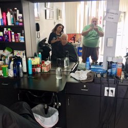 Carl's Barber Shop - Grandpa having his haircut by Tammy