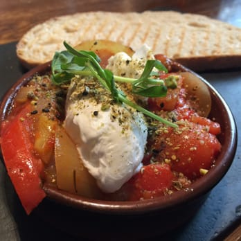 The Wilson Street Pantry - Special: tomato, pepper, feta ragu with poached egg with dukkah and toast £6 - Cafes Near Me - Glasgow, GLG The Wilson Street Pantry - Special: tomato, pepper, feta ragu with poached egg with dukkah and toast £6 - Cafes Near Me - Glasgow, GLG