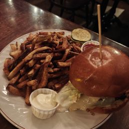Burger and fries Burger and fries