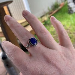101 Coastal Creations - Beautiful sterling silver with Lapis Lazuli crystal center piece