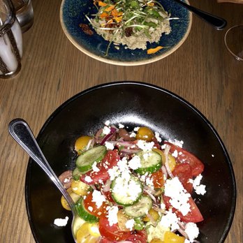 Aba - Village salad and artichoke hummus - Mediterranean Near Me - Chicago, Illinois