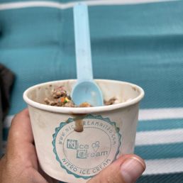 a hand holding a cup of ice cream a hand holding a cup of ice cream