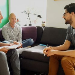 In a class with L. and D. at their home. José teaches groups, too!