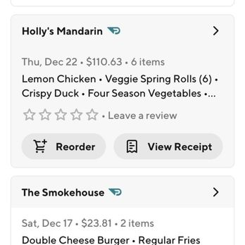 Holly's Mandarin - Holly's Restaurant order December 22, 2022 - Chinese Near Me - Oakland, California