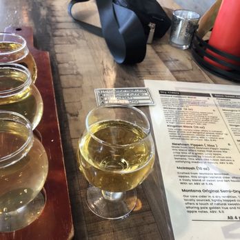 Big Mountain Ciderworks - Dry cider flight. Yum! - Cideries Near Me - Kalispell, Montana