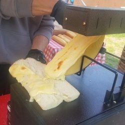 Green City Market - Melty Raclette goodness scraped onto your sandwich from Baked Cheese Haus at Green City Market. Yay!