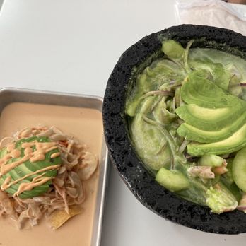 Los Mariscos - Tostada and verde aguachile mixto - Mexican Near Me - New York, New York Los Mariscos - Tostada and verde aguachile mixto - Mexican Near Me - New York, New York