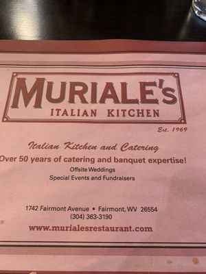 Menu photo 2 Muriale’s Italian Kitchen Fairmont, WV Menu photo 2 Muriale’s Italian Kitchen Fairmont, WV