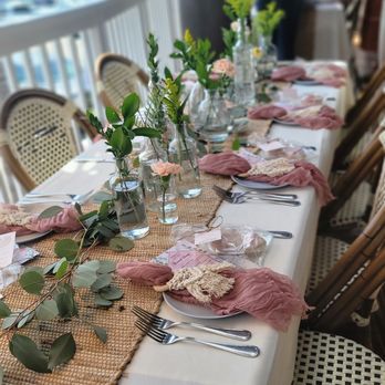 Brigantine - a table set for a wedding reception - Seafood Near Me - San Diego, California Brigantine - a table set for a wedding reception - Seafood Near Me - San Diego, California