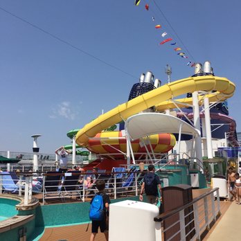Norwegian Cruise Line Epic - Another outdoor pool area with slides - Hotels & Travel Near Me - Barcelona, B