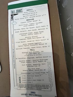 Menu photo 2 Tall John's Asheville, NC Menu photo 2 Tall John's Asheville, NC
