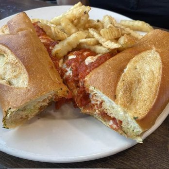 Gervasios Italian Family Restaurant - Chicken parm "sandwich", at Gervasios Italian Family Restaurant in Chesterfield, NJ. - Italian Near Me - Crosswicks, New Jersey