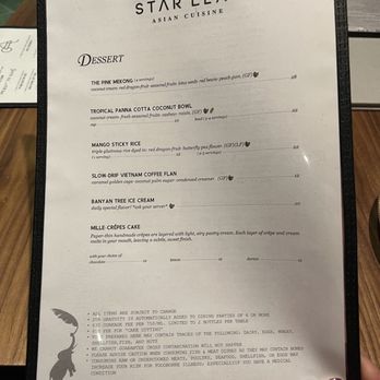 Star Leaf - Dessert menu - Asian Fusion Near Me - Pasadena, California