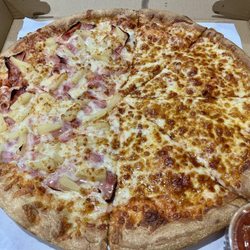 Village Pizza of Rochester - Half Hawaiian half Cheese Pizza