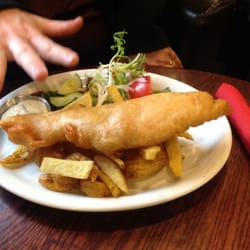 Castle Restaurant - Breaded haddock = Fish & Chips