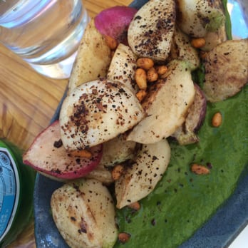 Westward - Woodfire charred turnips and radishes with a perfect pesto - New American Near Me - Seattle, Washington Westward - Woodfire charred turnips and radishes with a perfect pesto - New American Near Me - Seattle, Washington