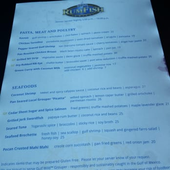 RumFish Grill - Menu entrees - Seafood Near Me - St Pete Beach, Florida
