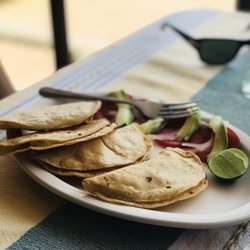 Restaurante Puerto Angelito - Shrimp Quesadillas are made with the local Oaxacan cheese so yummy ;)