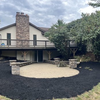 Barker Property Maintenance - This patio was helped with new poly sand, mulch and deep power washing to bring it back to life! - Landscaping Near Me - Lewis Center, Ohio Barker Property Maintenance - This patio was helped with new poly sand, mulch and deep power washing to bring it back to life! - Landscaping Near Me - Lewis Center, Ohio