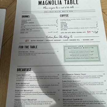Magnolia Table - Menu - Breakfast & Brunch Near Me - Waco, Texas Magnolia Table - Menu - Breakfast & Brunch Near Me - Waco, Texas