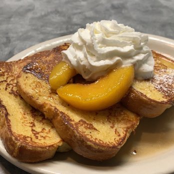 Sunset Grill - French toast with peaches and pecans - American Near Me - Fredericksburg, Texas