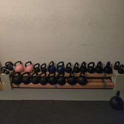 JGP Vitality & Cultivation - Kettlebells furnished by Kettlebell Kings; weight ranges are from 4 Kg to 40 Kg.