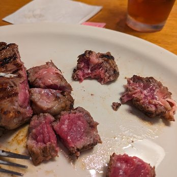 Texas Roadhouse - this meat was cold in the middle and you can see - it barely was on the grill long enough to even darken the outside of the meat. - Steakhouses Near Me - Fishers, Indiana