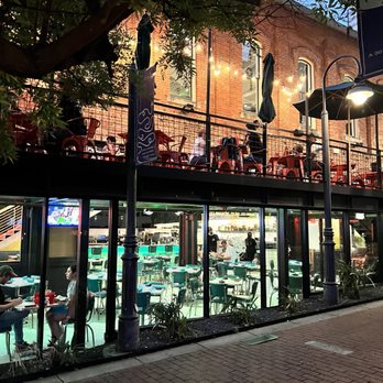 Uno Mas - View from the street--Upstairs outside dining/downstairs inside. - Tex-Mex Near Me - Dallas, Texas