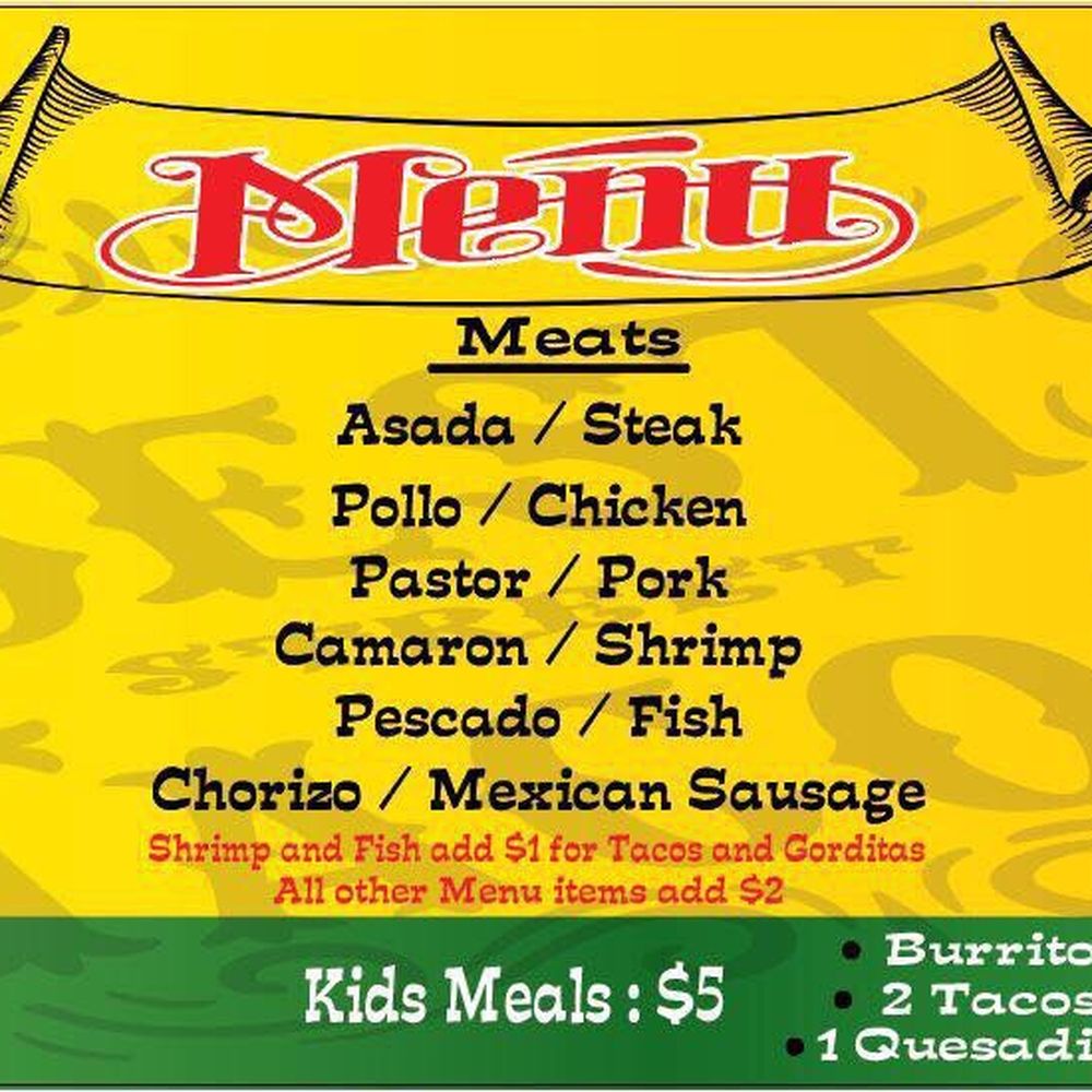 Tacowasso - The main menu, plenty of ways to mix and match - Mexican Near Me - Owasso, Oklahoma