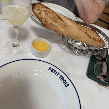 Petit Trois - Fresh baked baguette w Normandy butter - French Near Me - Los Angeles, California Petit Trois - Fresh baked baguette w Normandy butter - French Near Me - Los Angeles, California