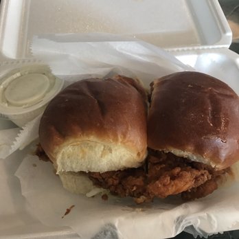 Rooster's Restaurant - Hot chicken sliders. The spicy chicken is a winner - American Near Me - Jackson, Mississippi Rooster's Restaurant - Hot chicken sliders. The spicy chicken is a winner - American Near Me - Jackson, Mississippi