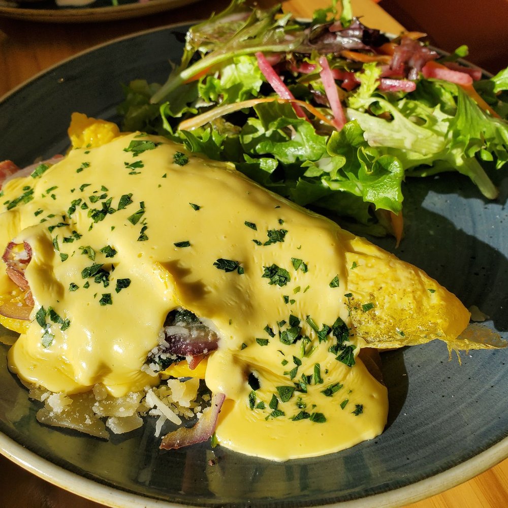 Cadre Restaurant - Omelet of the day with a veeery thick hollandaise - French Near Me - Madison, Wisconsin Cadre Restaurant - Omelet of the day with a veeery thick hollandaise - French Near Me - Madison, Wisconsin