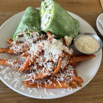 Hank's - Chicken, Caesar wrap, sweet potato fries, extra Parm - Coffee & Tea Near Me - Austin, Texas