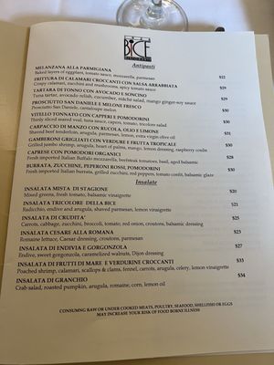 Menu photo 8 BiCE Ristorante - Palm Beach Palm Beach, FL Menu photo 8 BiCE Ristorante - Palm Beach Palm Beach, FL
