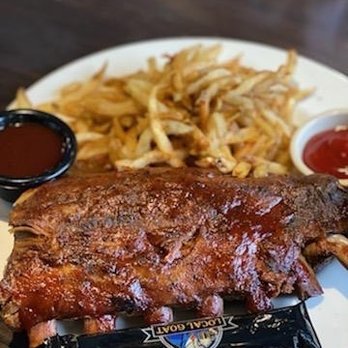 Local Goat - 1/2 rack ribs and hand cut fries. Bestie said they was fork tender and falling off the bone. - New American Near Me - Pigeon Forge, Tennessee