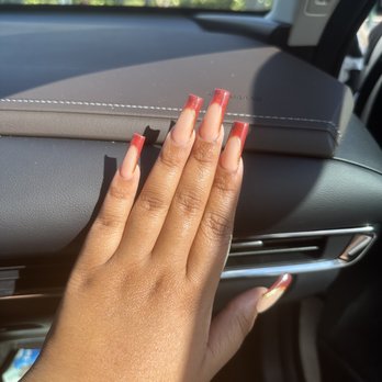 Noire Nail and Lash Bar - Full set tapered square with French tip - Nail Salons Near Me - Orlando, Florida Noire Nail and Lash Bar - Full set tapered square with French tip - Nail Salons Near Me - Orlando, Florida